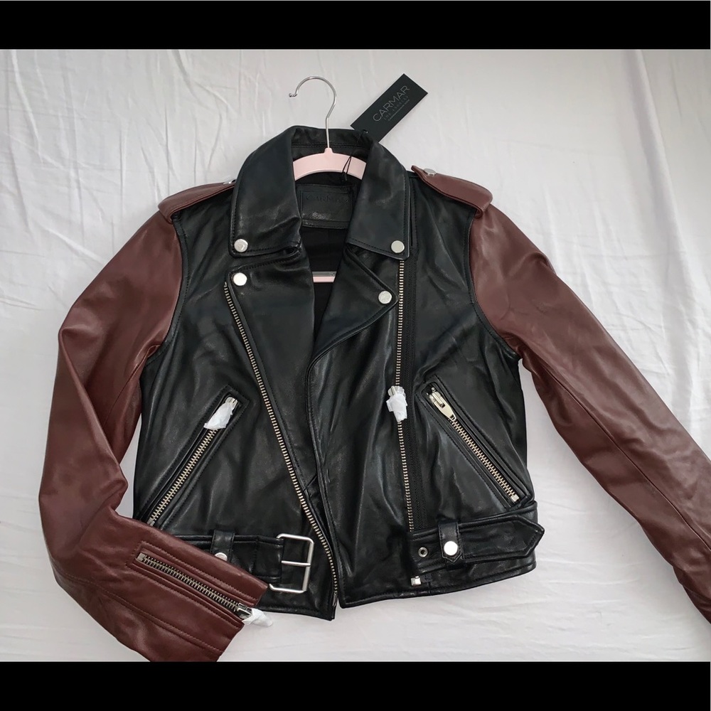 CARMAR Black/brown genuine leather jacket